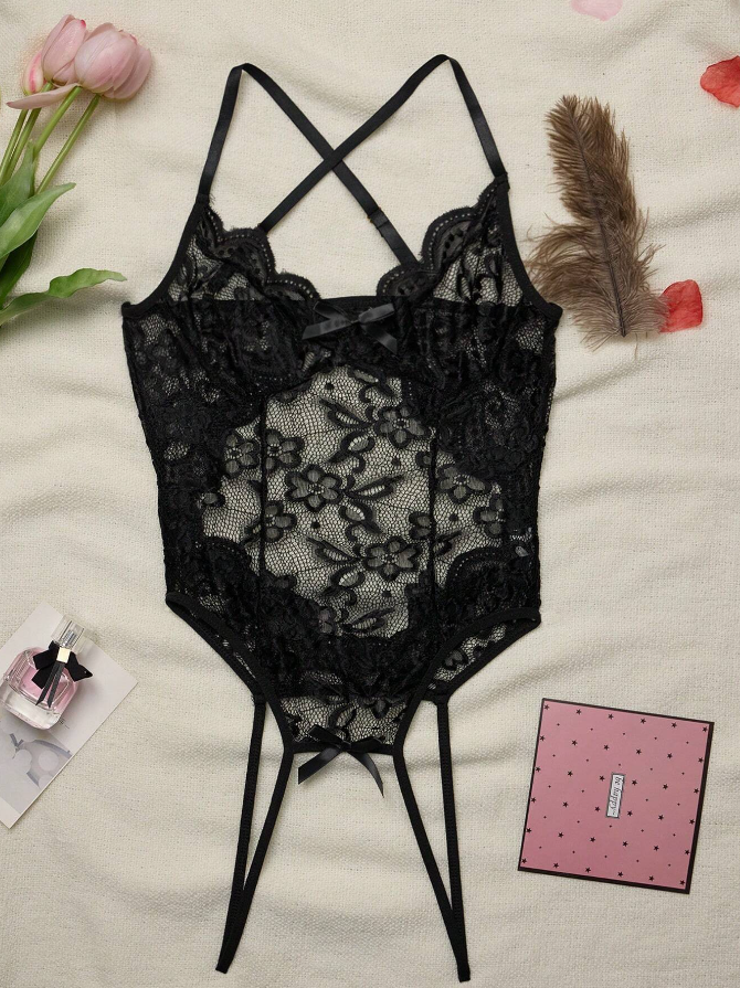 Hot Open Crotch Lace Bodysuit