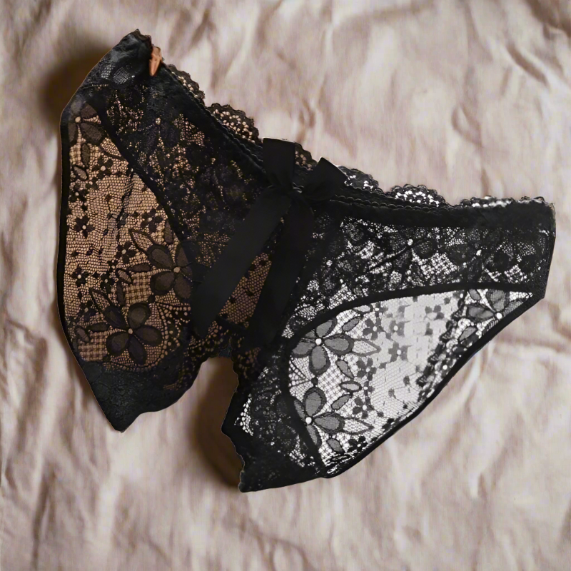 Open Crotch Panties with Lace Details