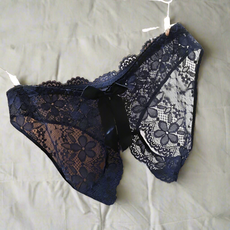 Open Crotch Panties with Lace Details