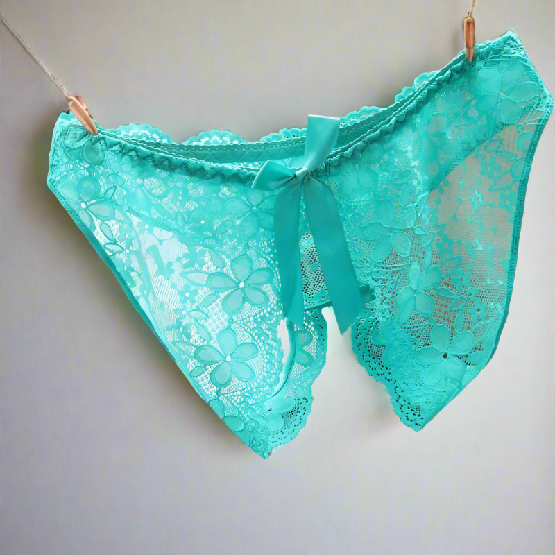 Open Crotch Panties with Lace Details