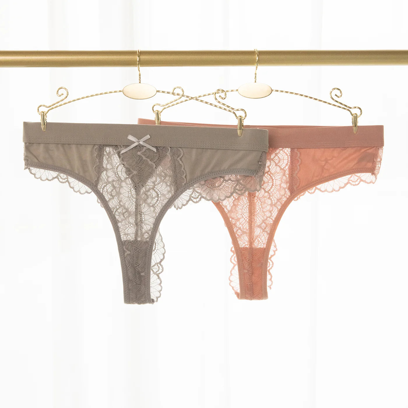 Elastic Waist Lace Thong