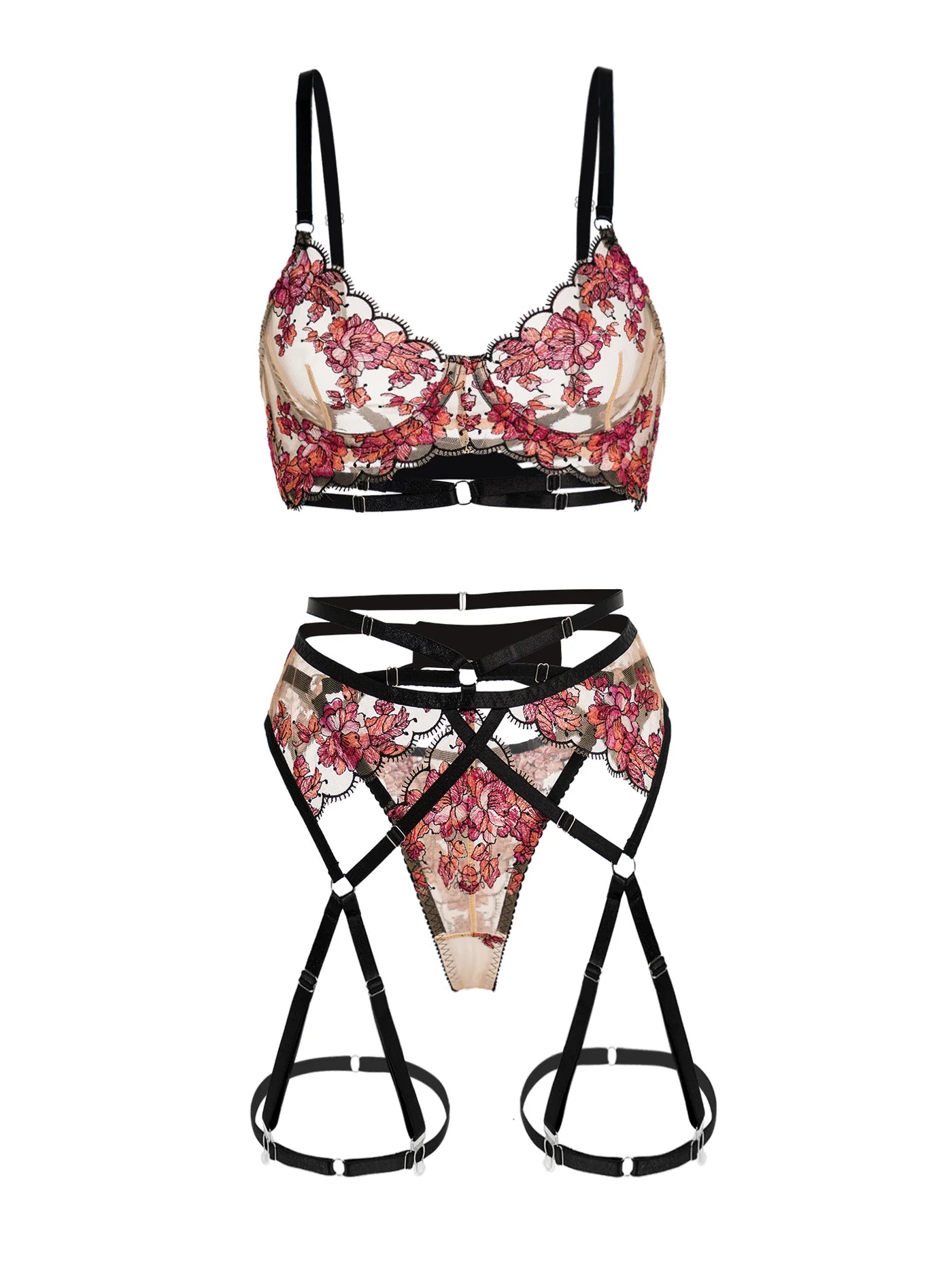 Floral Sheer Lingerie Set