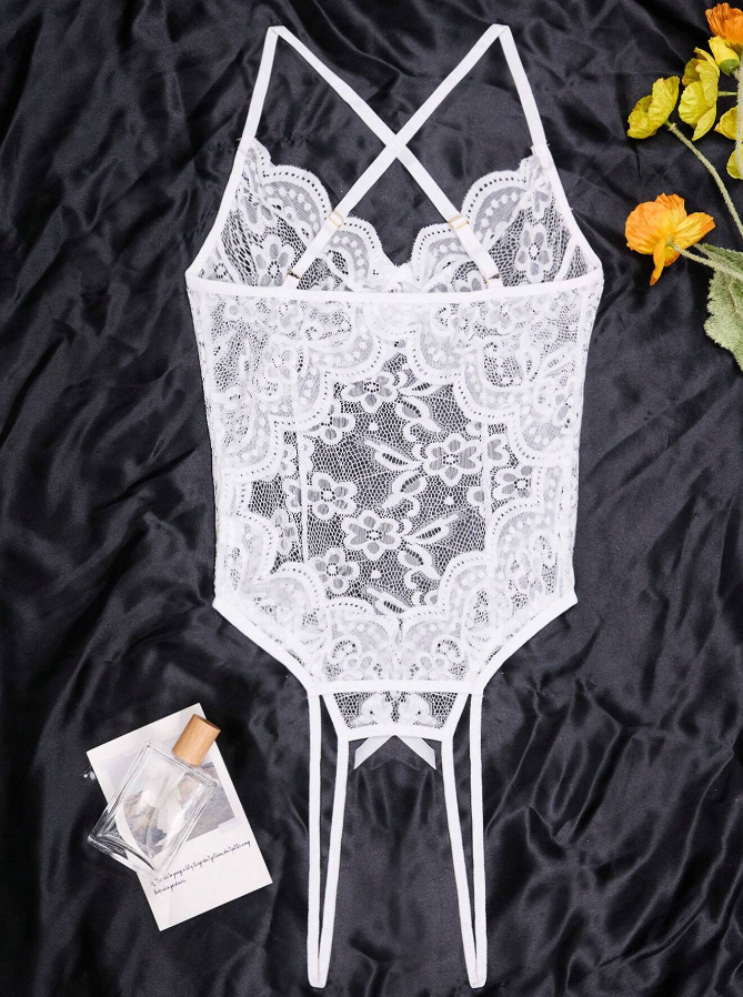 Hot Open Crotch Lace Bodysuit