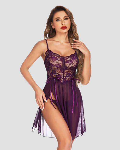 Lace Babydoll Dress Strap Sleepwear