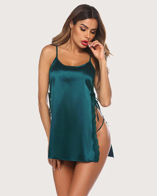 Satin Nightwear Lace Chemise Nightgown