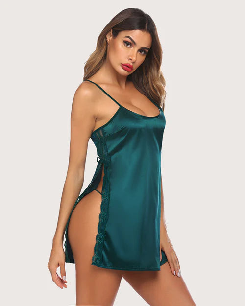 Satin Nightwear Lace Chemise Nightgown