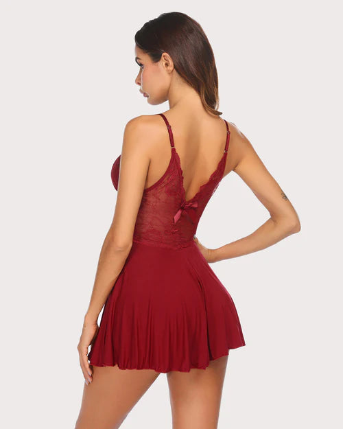 Lace Babydoll Full Slip Dress Sleepwear