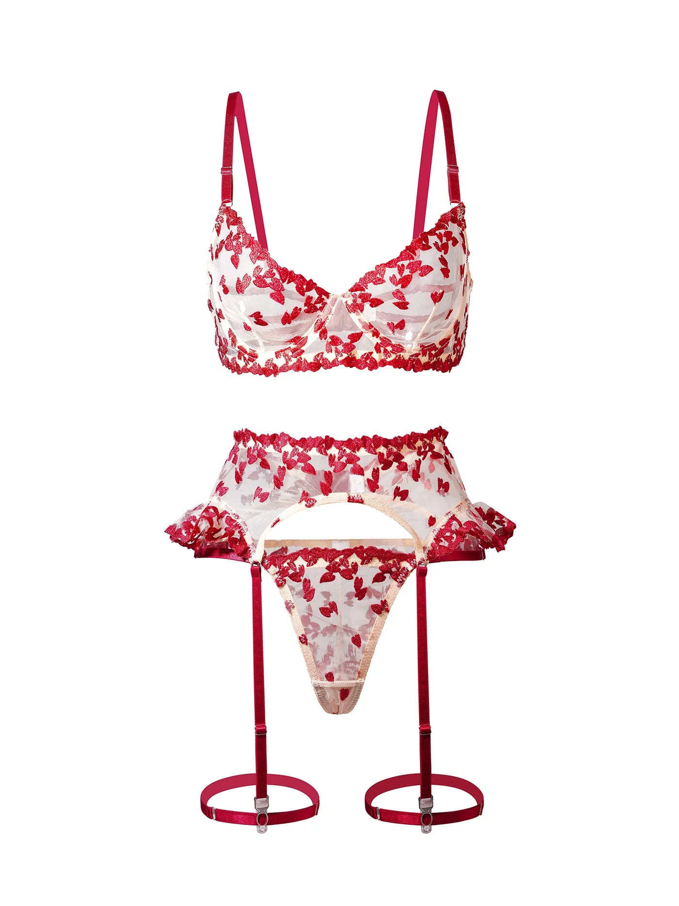 Romantic Red Heart Lingerie Set