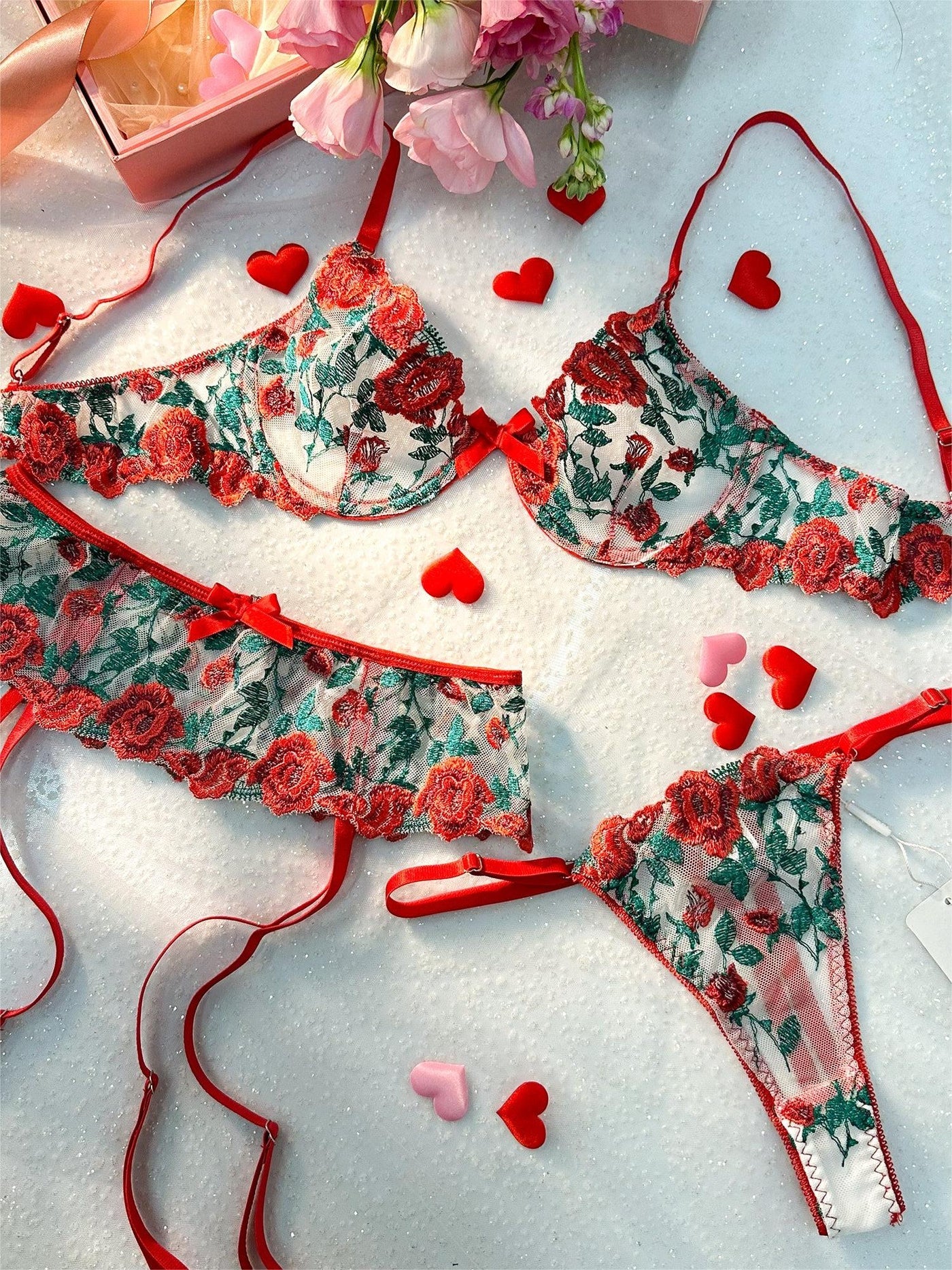 Romantic Floral Soft Lingerie Set