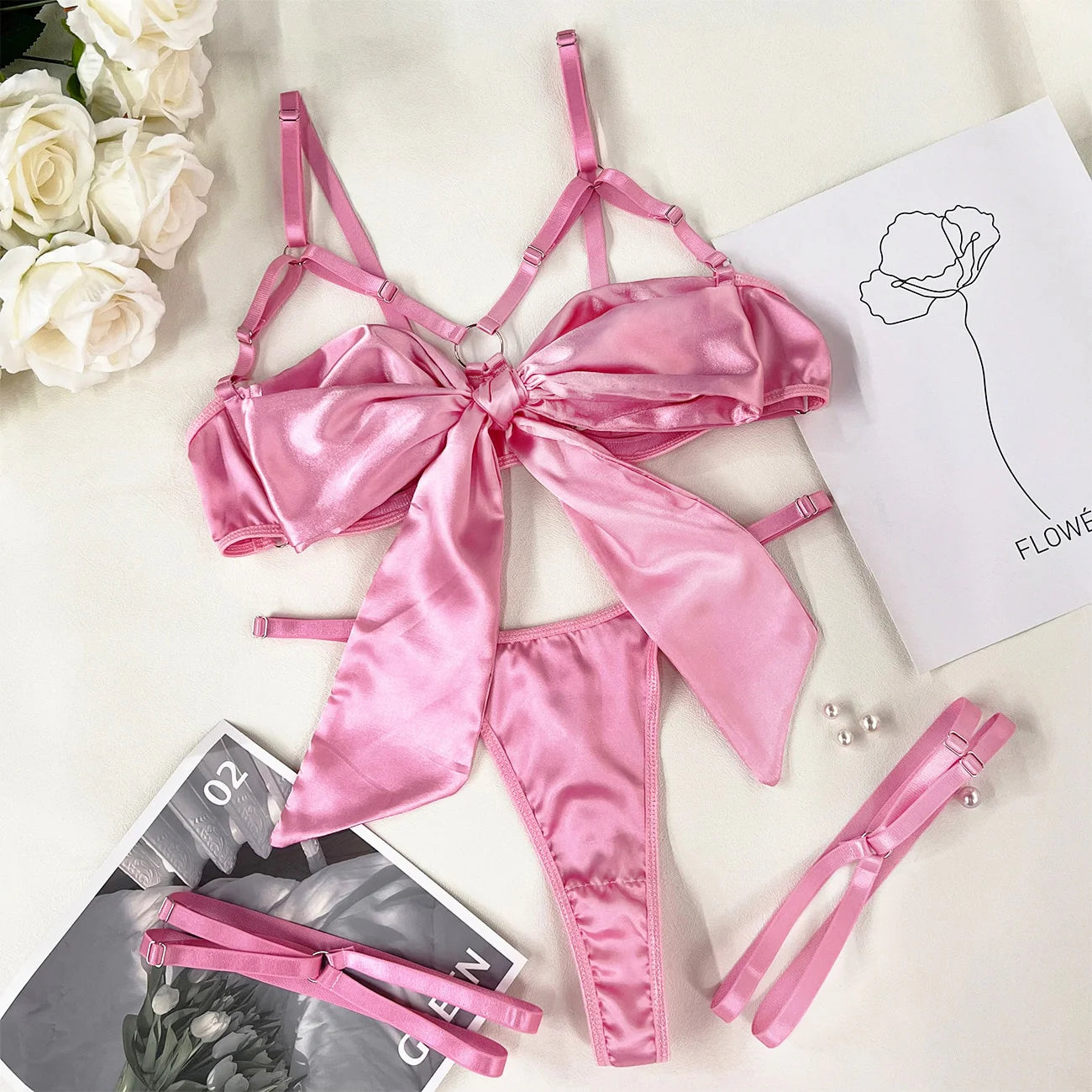 Whim Bowknot Lingerie Set