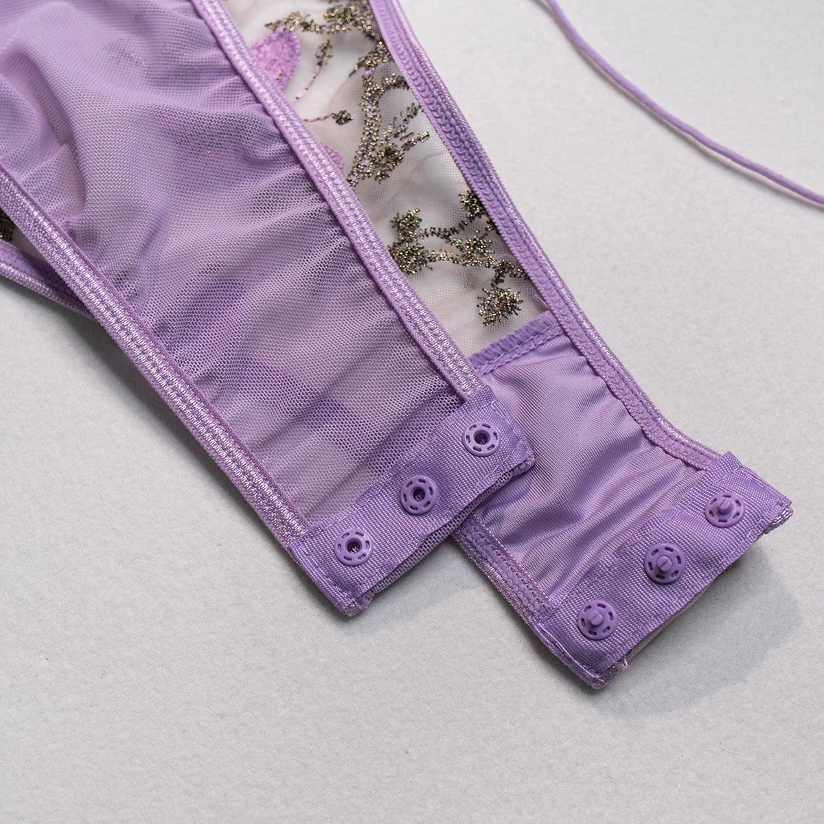 Purple Butterfly Embroidered Bodysuit