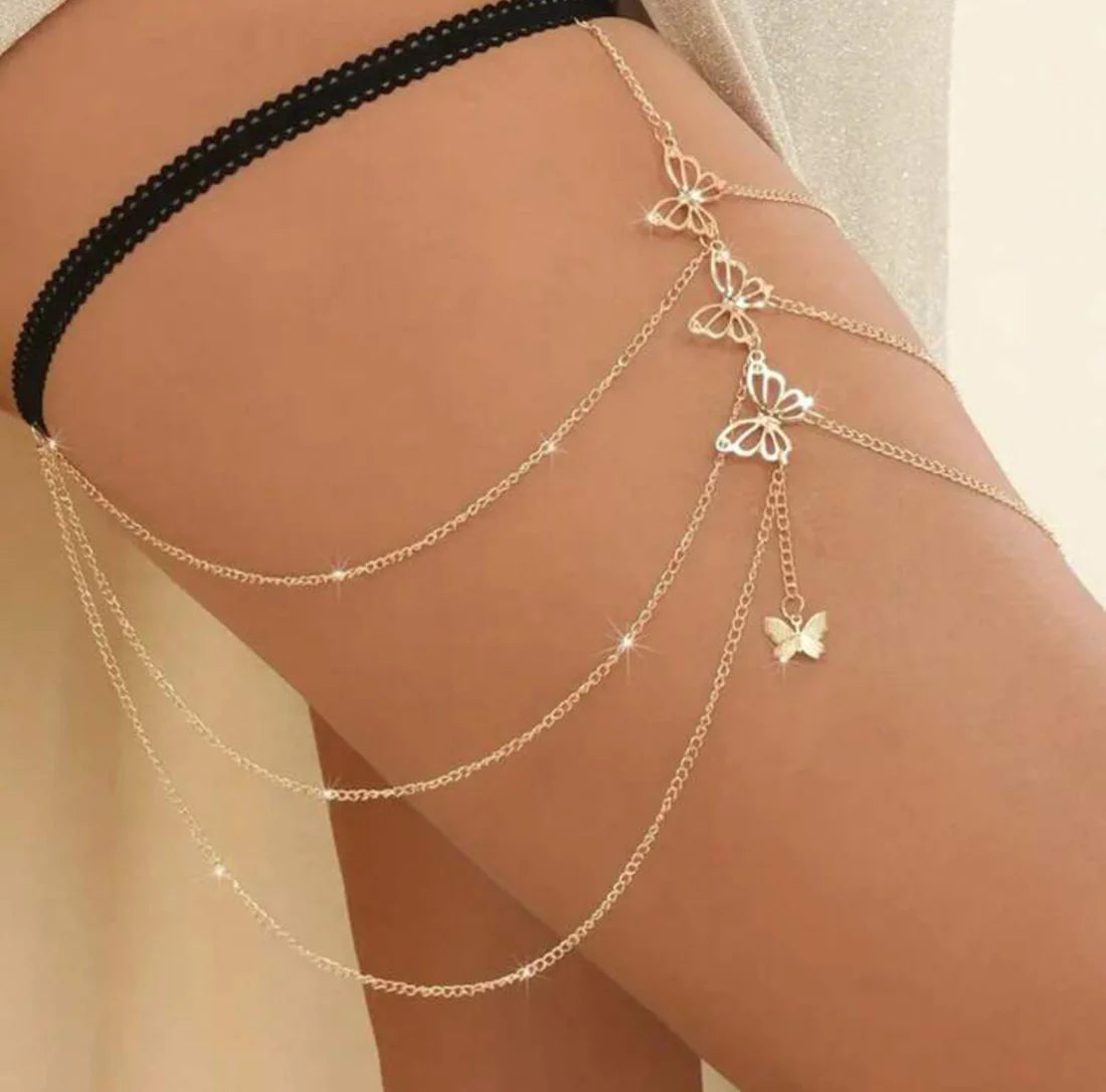 Leg Jewelry with Butterfly Details