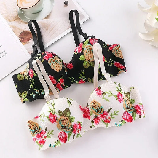 Floral Design Push-up Bra Classy