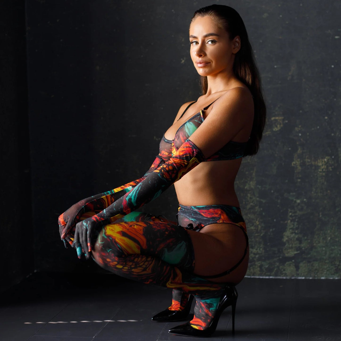 Space Tie Dye Lingerie Set