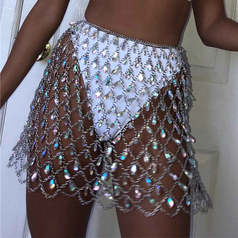 Crystal Detailed Mesh Skirt