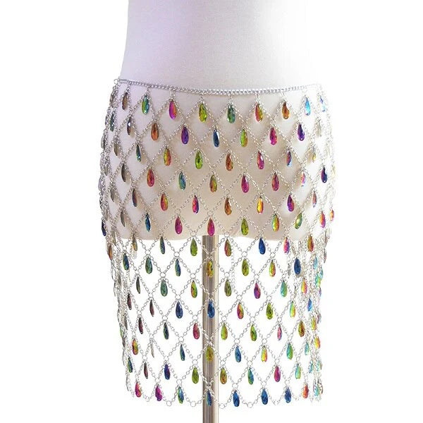 Crystal Detailed Mesh Skirt