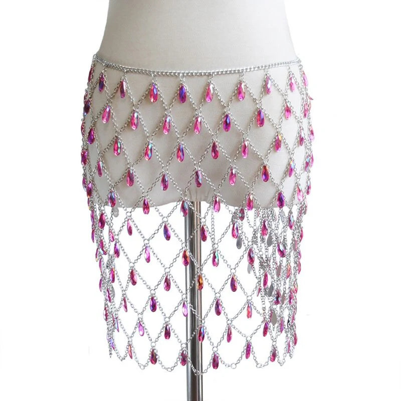 Crystal Detailed Mesh Skirt