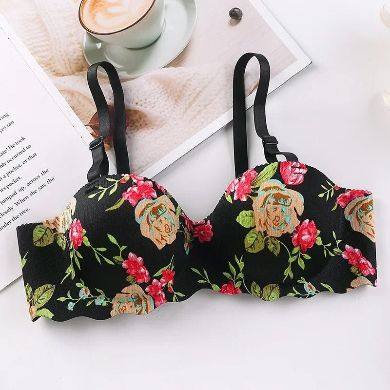 Floral Design Push-up Bra Classy